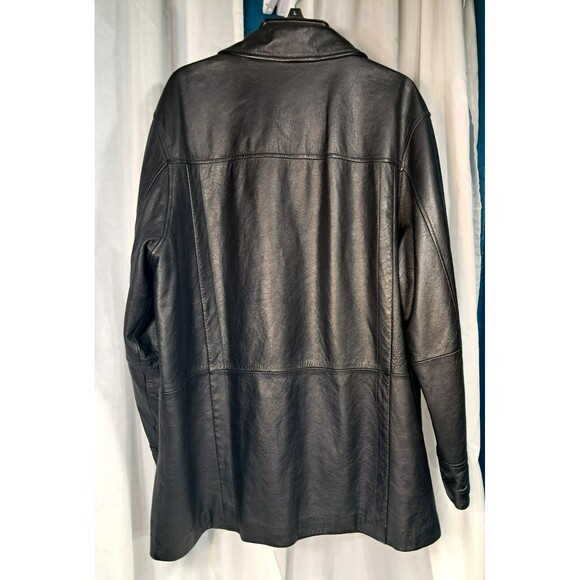 Vintage Wilsons Leather M. Julian Leather Jacket L Black 69426 Button Front - Picture 3 of 12